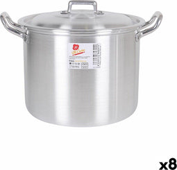 Casserolepan met deksel Aluminium 27 x 22 x 20 cm (8 Stuks)