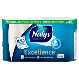 Nalys Excellence - Toiletpapier 5-laags Maxi-Vel - 8 Rollen - Wit - 14 x 11,5 cm per vel