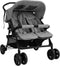 vidaXL - Tweelingkinderwagen - staal - lichtgrijs