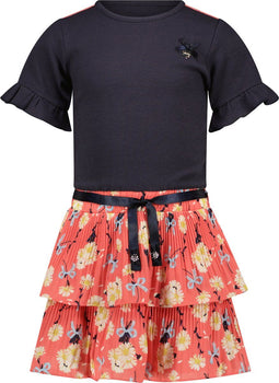 Le Chic SILA C302-5894 - Meisjes Jurk - Bloemenprint - Maat 128