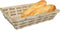 Broodmand rechthoekig - gevlochten bamboe hout - 34 x 24 x 8 cm - naturel/grijs