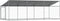 vidaXL - Hondenhok - met - dak - en - deur - 6x2x2 - m - gegalvaniseerd - staal - grijs