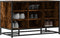 vidaXL - Schoenenbank - 84x40x53,5 - cm - bewerkt - hout - en - metaal - gerookt - eiken