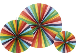 Waaier Papier Multi Kleuren, Set van 3