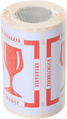 Waarschuwingsetiket IEZZY breekbaar 80mmx100m rood - 6 stuks