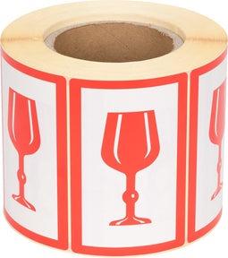 Waarschuwingsetiketten voor glaswerk 100 x 70 mm 500 stuks