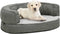 vidaXL - Hondenbed - ergonomisch - linnen-look - 75x53 - cm - fleece - bruin