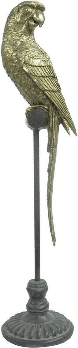 Decoratieve figuren DKD Home Decor Gouden Hars Papegaai Tropisch (21 x 18 x 79 cm)