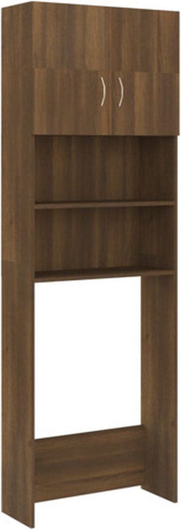 vidaXL - Wasmachinekast - 64x25,5x190 - cm - bruin - eikenkleur