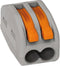 WAGO 222 Lasklem Flexibel: 0.08-4 mm² Massief: 0.08-2.5 mm² Aantal polen: 2 50 stuk(s) Grijs, Oranje
