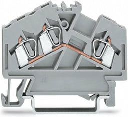 WAGO 280-641 Doorgangsklem 5 mm Veerklem Toewijzing: L Grijs 100 stuk(s)