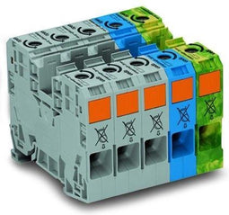 WAGO 285-139 3-faseklem 16 mm Spanveer Grijs, Blauw, Groen, Geel 1 stuk(s)