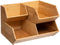 5Five Stapelbare opbergmand 2 vaks organizer - L35 x B31 x H12 cm - bamboe hout - lichtbruin