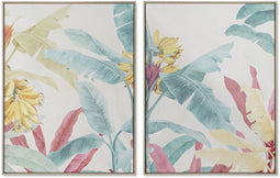 Schilderij Dkd Home Decor Tropisch 75 X 4 X 100 Cm (2 Stuks)