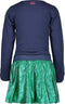 B.Nosy Meisjes Jurk - Shiny fake leather rok - Space blue - Maat 122