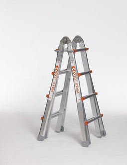 Waku Ladders Telescoopladder vouwladder - 4x4 treden - Werkhoogte 4.20m