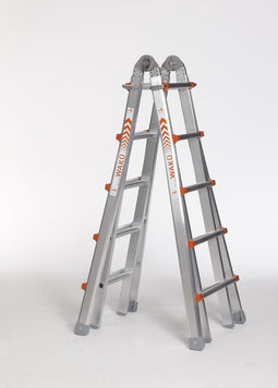 Waku Ladders Telescopische ladder - 4x5 sporten - Aluminium