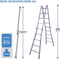 Waku Ladders Telescopische ladder - 4x5 sporten - Aluminium