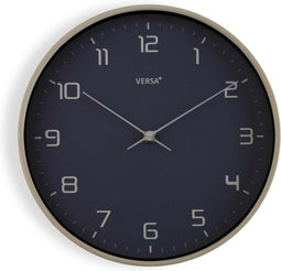 Wall Clock Versa Blue Wood PU (30,5 x 4,3 x 30,5 cm)