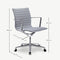 Walton Office Chair, Light Grey Fabric & Chrome