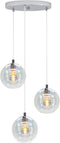 EGLO Ariscani 2 - Hanglamp - E27 - Ø 42.5 cm - Chroom/Gekleurd glas