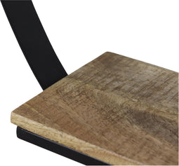Wand decoratierek rond - 80x16x80 - Naturel/zwart - Mangohout/ijzer