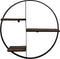 Wand decoratierek rond - 80x16x80 - Naturel/zwart - Mangohout/ijzer