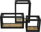 Wandbox Levels - 20x20 cm - Naturel/zwart - Mangohout/ijzer