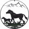 Wanddeco IJzer Rond Paarden