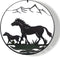 Wanddeco IJzer Rond Paarden
