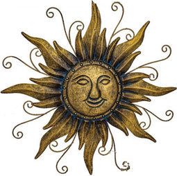 Wanddecoratie 3D Zon donker 35 cm