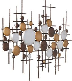 Wanddecoratie 91,5 x 4,5 x 72 cm Gouden Metaal Zilver