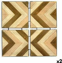 Wanddecoratie Bafana Bruin Beige 3 x 82,5 x 82,5 cm (2 Stuks)