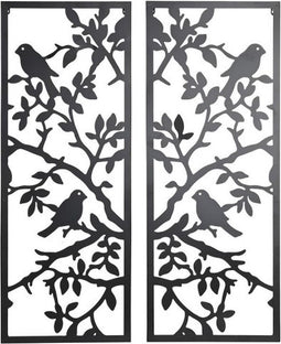 Wanddecoratie DKD Home Decor (2 Onderdelen) Metaal Vogels Shabby Chic (35 x 1,3 x 91 cm)