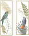 Wanddecoratie DKD Home Decor 31 x 5,7 x 89,5 cm Gouden Multicolour Papegaai Tropisch (2 Stuks)