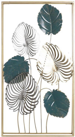 Wanddecoratie DKD Home Decor Gouden Metaal Groen (50 x 8.3 x 91 cm)