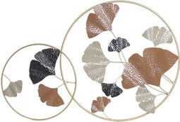 Wanddecoratie DKD Home Decor Gouden Metaal Terra cotta Blad van een plant (103,5 x 7 x 67 cm)