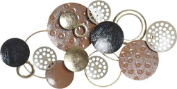Wanddecoratie DKD Home Decor Gouden Metaal Terra cotta Cirkels (119,4 x 6,4 x 59 cm)