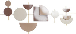 Wanddecoratie DKD Home Decor Gouden Metaal Wit Licht Roze Modern (110 x 6,4 x 49 cm)
