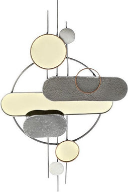 Wanddecoratie DKD Home Decor Grijs Gouden Metaal PVC Modern (130 x 5 x 80,6 cm)