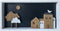 Wanddecoratie DKD Home Decor Hout Bruin Wit Huizen (40 x 3.5 x 20 cm)