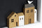 Wanddecoratie DKD Home Decor Hout Bruin Wit Huizen (40 x 3.5 x 20 cm)