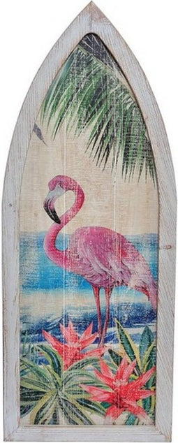 Wanddecoratie DKD Home Decor Hout Tropisch Flamenco