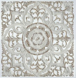 Wanddecoratie DKD Home Decor Wit Mandala Hout MDF (60 x 2 x 60 cm)