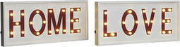 Wanddecoratie DKD Home Decor Wit Rood Stads 48 x 4 x 22 cm (2 Stuks)