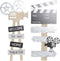 Wanddecoratie DKD Home Decor Zwart Grijs MDF Klassieke films (32 x 2 x 70 cm) (2 Stuks)
