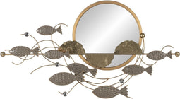 Wanddecoratie Grijs Gouden Ijzer 102,9 x 5,7 x 55,9 cm