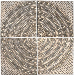 Wanddecoratie Home ESPRIT Gouden Modern 80 x 3,5 x 80 cm (4 Onderdelen)