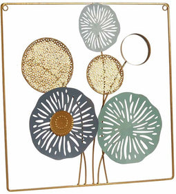 Wanddecoratie Multicolour Blommor Spiegel Metaal Kristal 45 x 45 x 2 cm (4 Stuks)