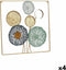 Wanddecoratie Multicolour Blommor Spiegel Metaal Kristal 45 x 45 x 2 cm (4 Stuks)